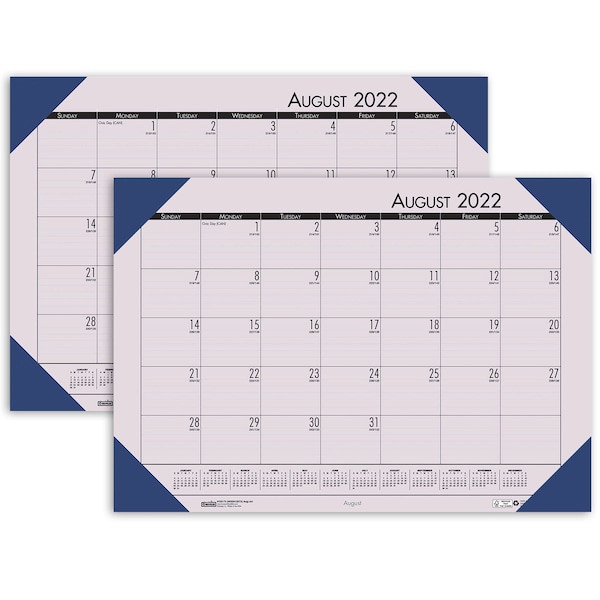 House Of Doolittle Academic Ecotones Calendar Desk Pad, Orchid Paper/Cordovan Holder, 2PK 12573 - main